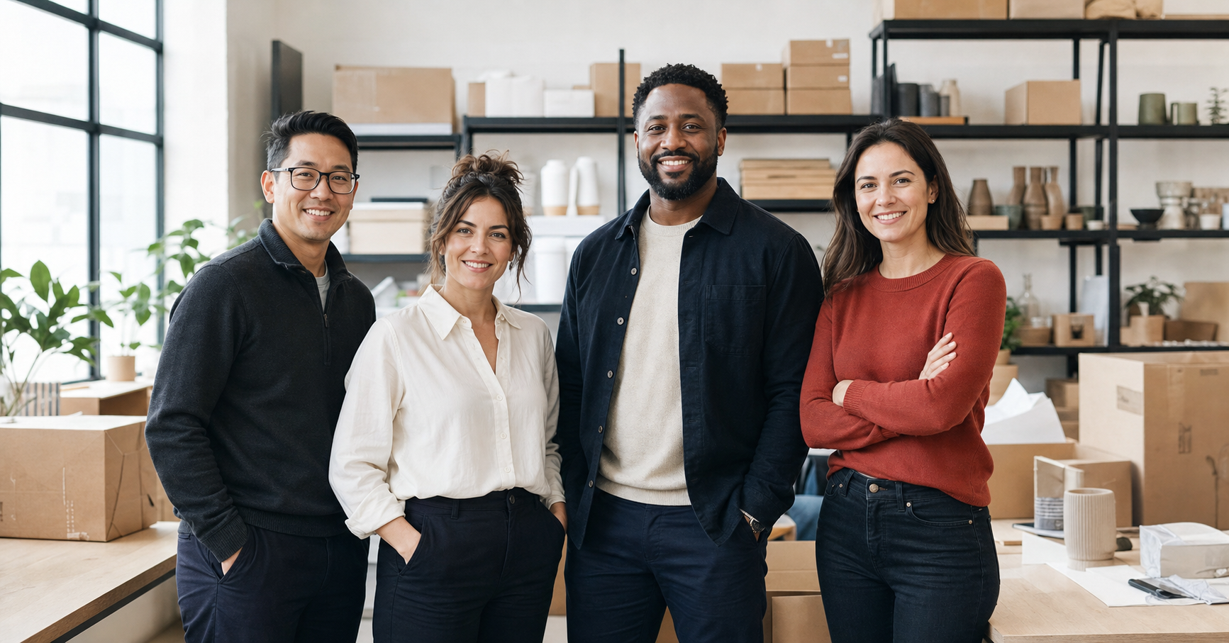 Looking Sharp Sourcing team in a product and shipping workspace